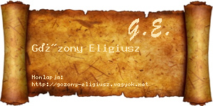 Gózony Eligiusz névjegykártya